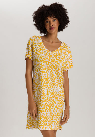 Sleep And Lounge Cotton V-Neck Nightdress 90cm | Golden Ornament 74855-3006